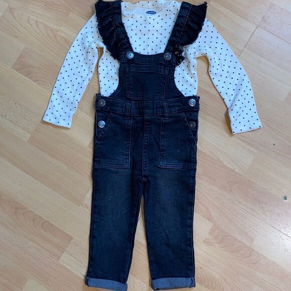 New Girls Overalls & Long Sleeved Shirt Bundle - Picture 2 of 16